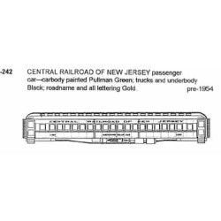 CDS DRY TRANSFER O-242  CENTRAL RAILROAD OF NEW JERSEY PASSENGER CAR - O SCALE