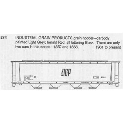 CDS DRY TRANSFER N-274  INDUSTRIAL GRAIN PRODUCTS 4 BAY COVERED HOPPER - N SCALE