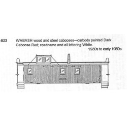 CDS DRY TRANSFER HO-523  WABASH CABOOSE - HO SCALE