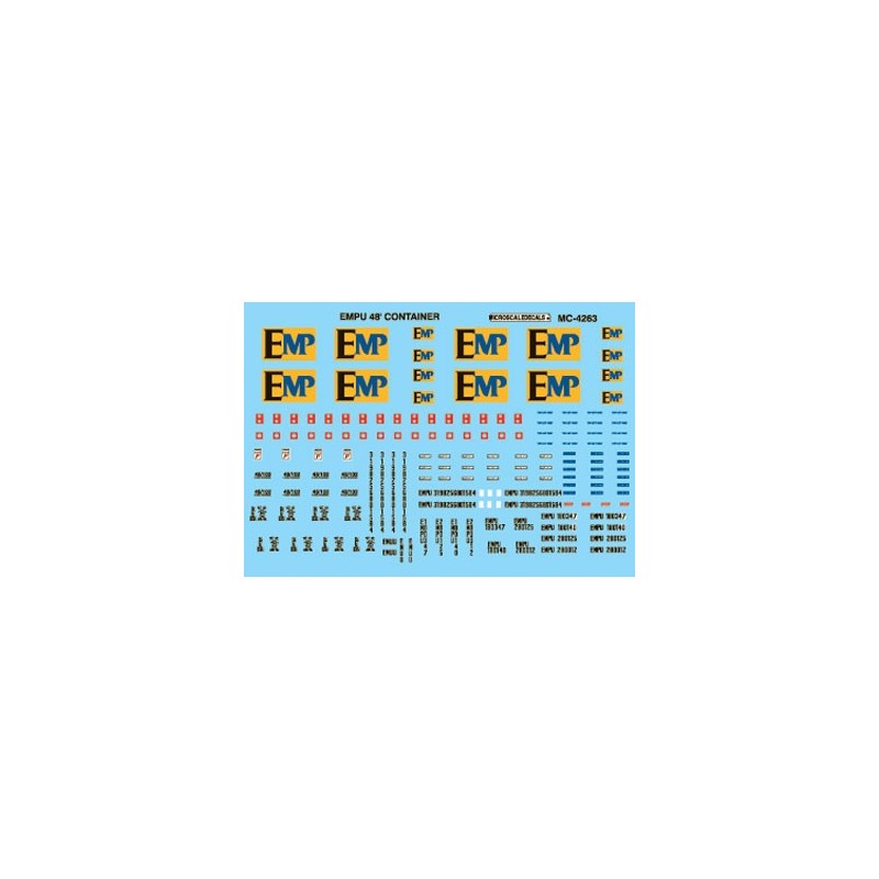 MICROSCALE DECAL MC-4263 - EMP 48' CONTAINERS - HO SCALE