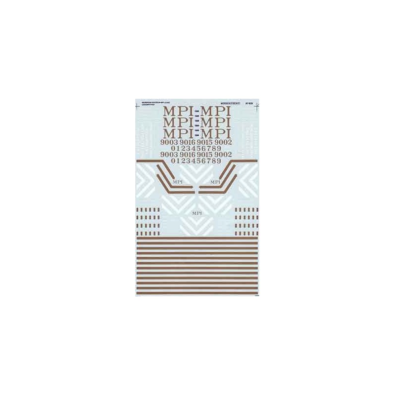MICROSCALE DECAL 87-629NOS - MORRISON KNUDSON LEASE DIESEL LOCOMOTIVES - HO SCALE