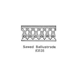 GRANDT LINE 3535 - SAWED BALUSTRADE GOTHIC PORCH RAILING - O SCALE