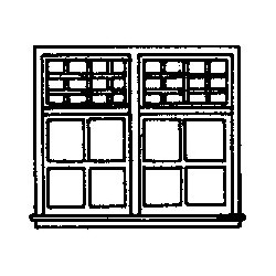 GRANDT LINE 5208 - PAIRED DOUBLE HUNG WINDOWS - 85" X 48" - HO SCALE