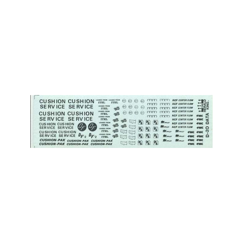 HERALD KING DECAL D-20 - CAR BUILDERS LOGOS & MISCELLANEOUS BOXCAR MARKINGS - HO SCALE