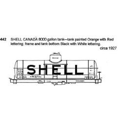 CDS DRY TRANSFER HO-442  SHELL CANADA TANK CAR - HO SCALE