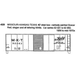 CDS DRY TRANSFER HO-520NOS  MISSOURI-KANSAS-TEXAS 40' BOXCAR - HO SCALE