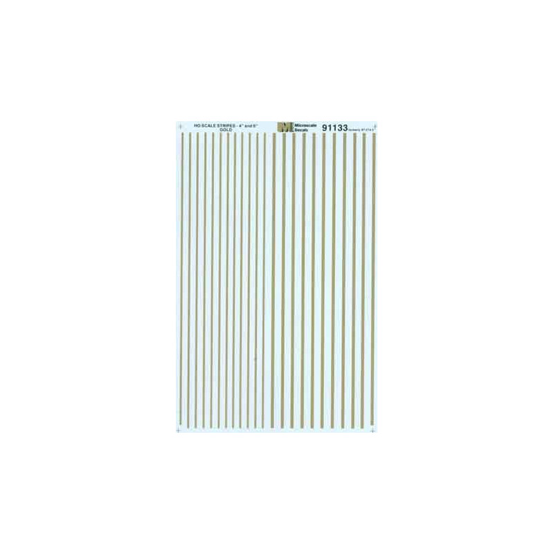 MICROSCALE DECAL 91132 - 4" & 6" BLACK STRIPES - HO SCALE