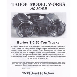 TMW213 - BARBER S-2 50 TON TRUCKS - SEMI-SCALE WHEELSETS - HO SCALE