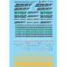 MICROSCALE DECAL 87-1411 - BURLINGTON NORTHERN SANTA FE REMOTES, SLUGS, SWITCHERS & GENSETS - HO SCALE