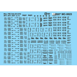MICROSCALE DECAL MC-5023 - FMC BOXCAR DATA - BLACK - HO SCALE