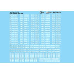 MICROSCALE DECAL MC-5029 - GATX TANK TRAIN CAR NUMBERS - 1982-1996 - HO SCALE