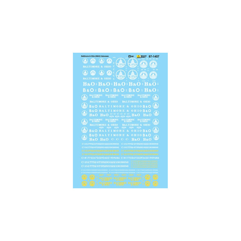 MICROSCALE DECAL 87-1457 - BALTIMORE & OHIO CABOOSES