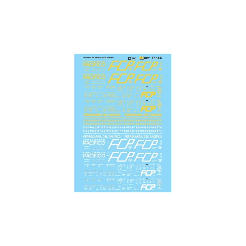 MICROSCALE DECAL 87-1447 - FERROCARRIL DES PACIFICO BOXCARS