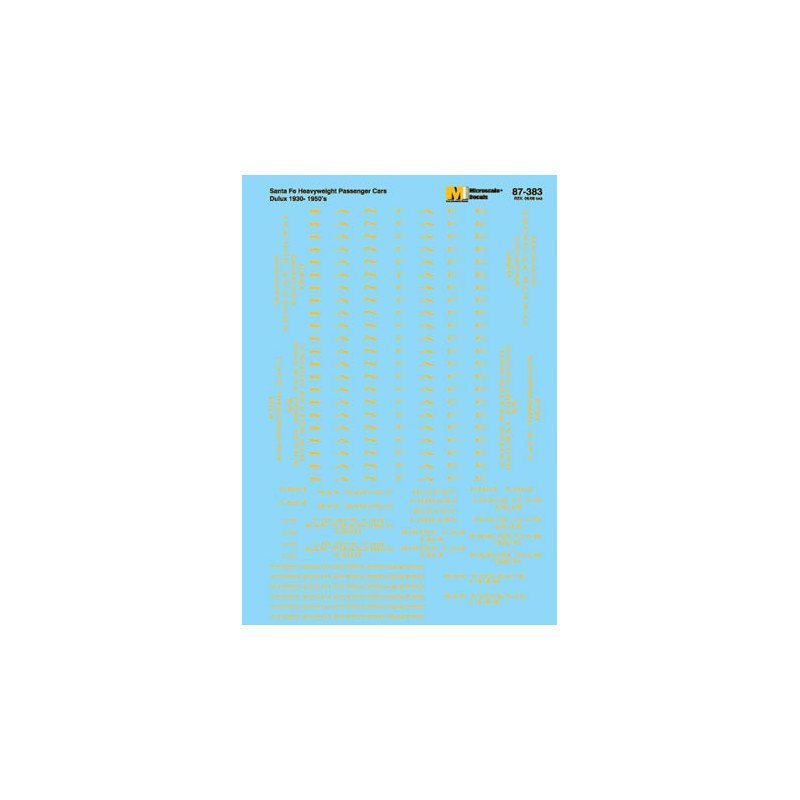 MICROSCALE DECAL 87-383 - SANTA FE PASSENGER CARS