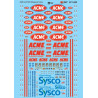 MICROSCALE DECAL 87-1453 - ACME & SYSCO REFRIGERATED TRAILERS