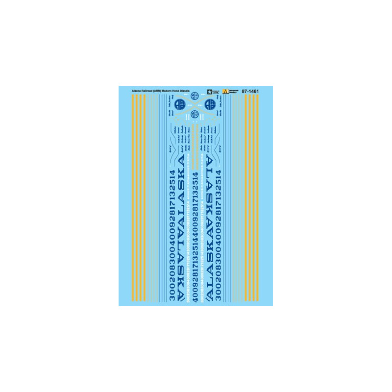 MICROSCALE DECAL 87-1461 - ALASKA RAILROAD MODERN HOOD DIESELS