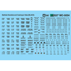 MICROSCALE DECAL MC-5034 - BATHTUB GONDOLA & COALVEYOR DATA - BLACK