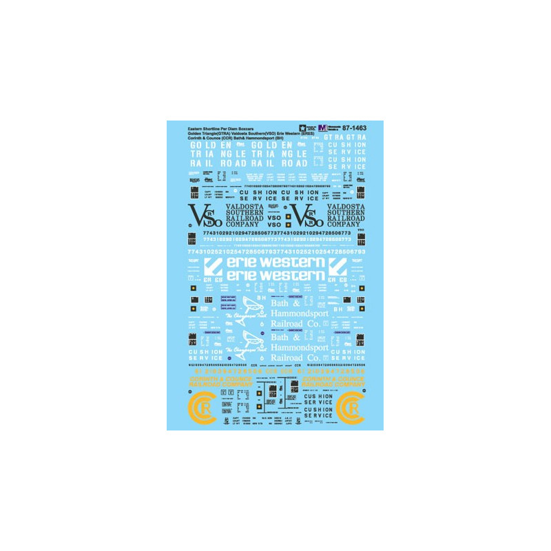 MICROSCALE DECAL 87-1463 - EASTERN SHORTLINE PER DIEM BOXCARS