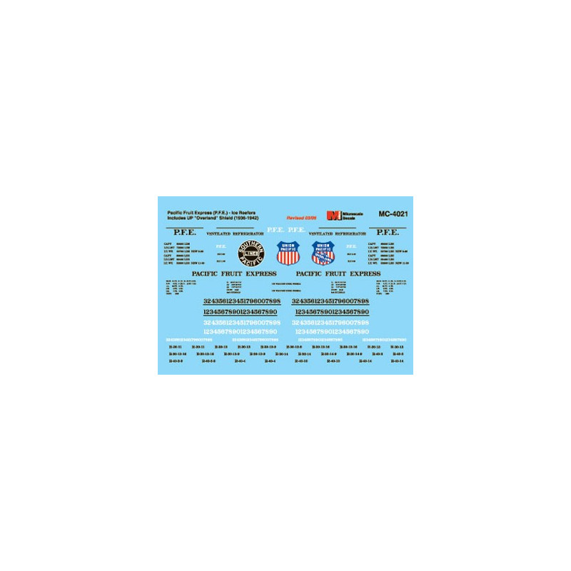 MICROSCALE DECAL MC-4021 - PACIFIC FRUIT EXPRESS REEFER