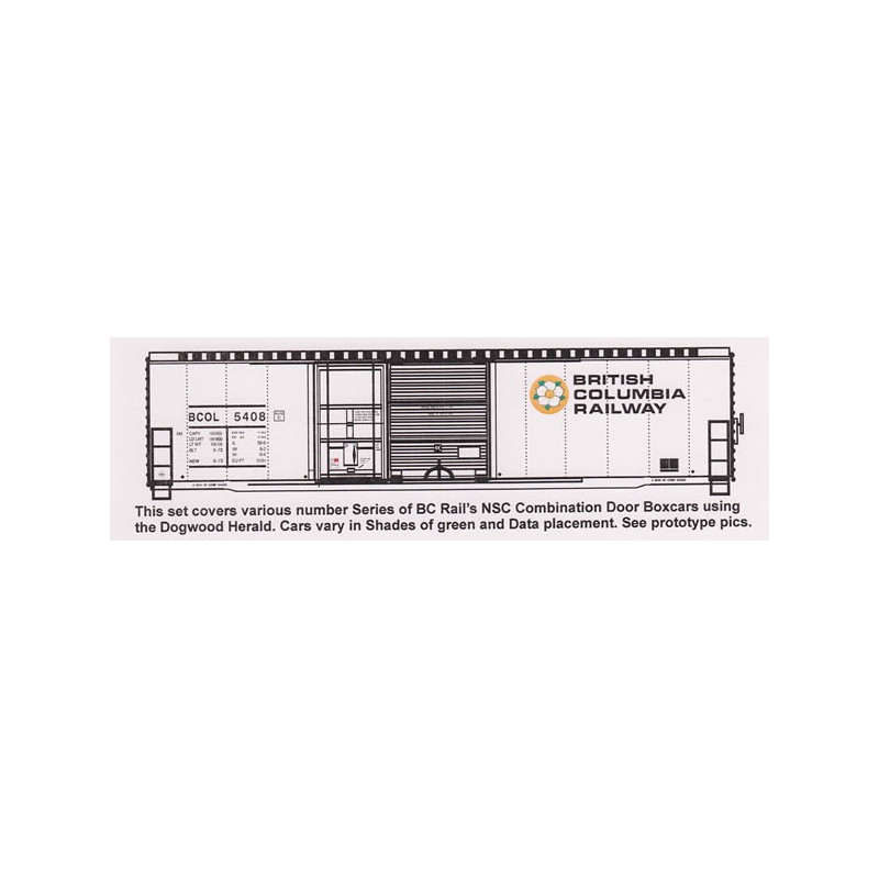 HIGHBALL F-333 BRITISH COLUMBIA RAILWAY 50' NSC BOXCARS