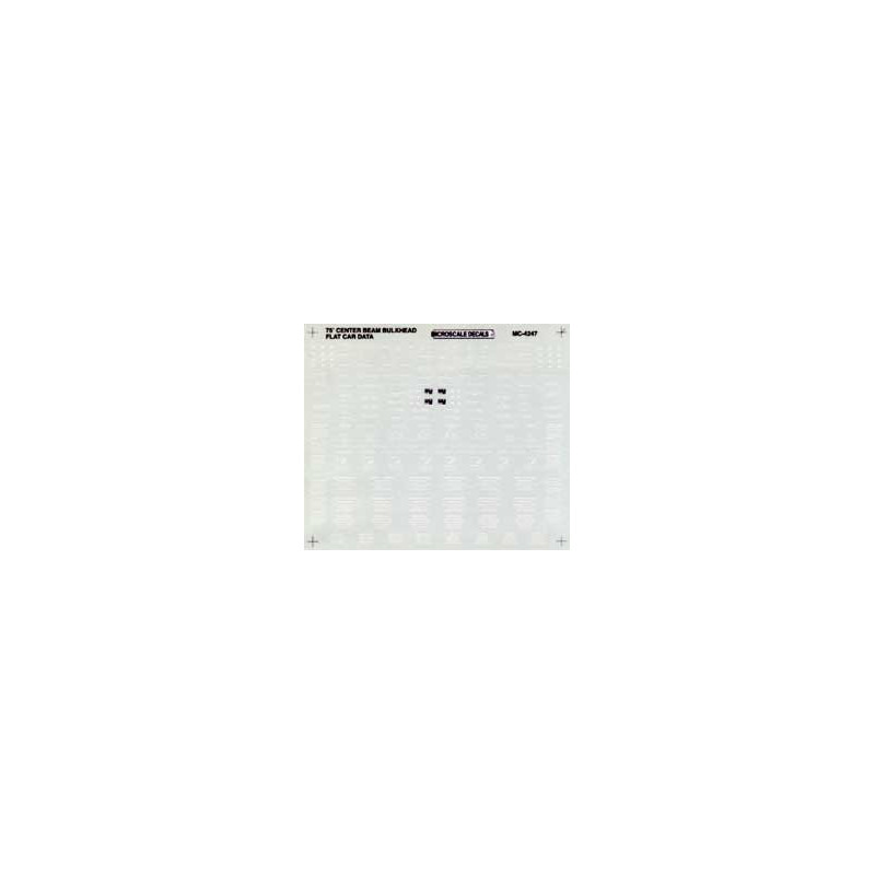 MICROSCALE DECAL MC-4247 - 75' CENTRE BEAM BULKHEAD FLAT CAR DATA - 1987+
