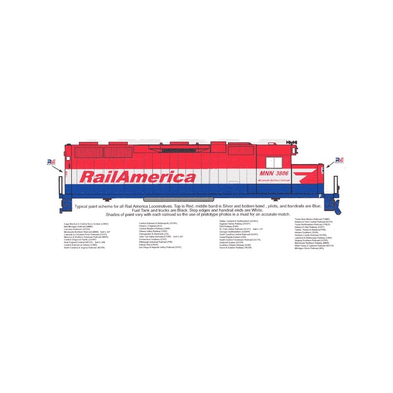 HIGHBALL L-135 RAIL AMERICA DIESEL LOCOMOTIVE - HO SCALE