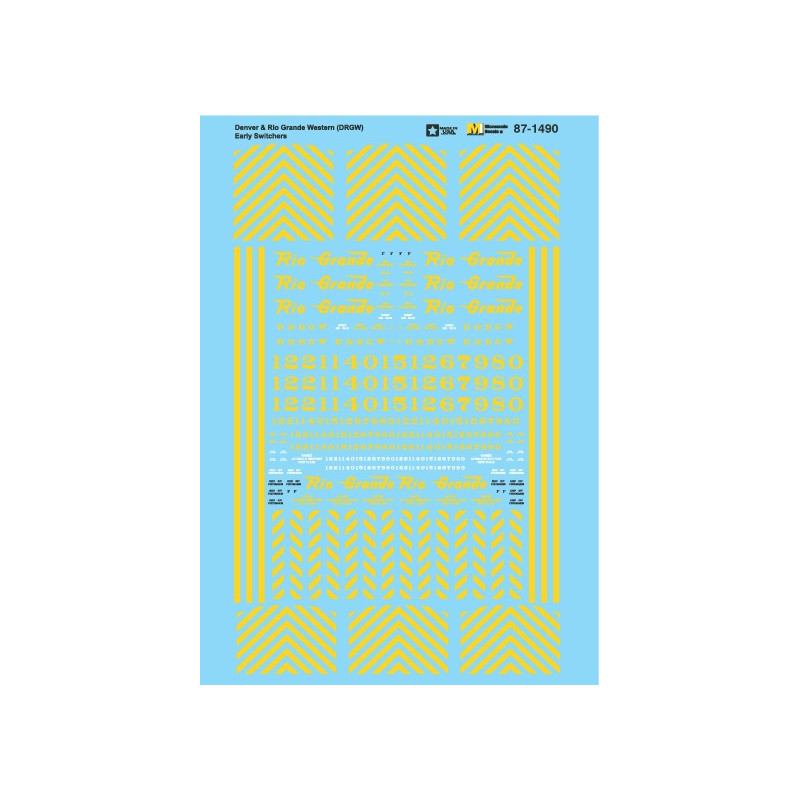 MICROSCALE DECAL 87-1490 - DENVER & RIO GRANDE EARLY DIESEL SWITCHERS