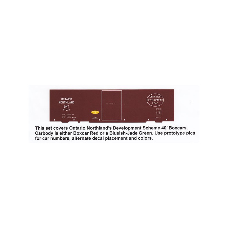 HIGHBALL F-348 ONTARIO NORTHLAND 40' BOXCAR - DEVELOPMENT SCHEME