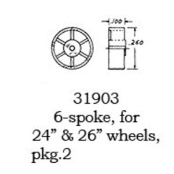 PSC 31903 - WHEEL CENTERS - 6 SPOKE 24" OR 26" WHEELS