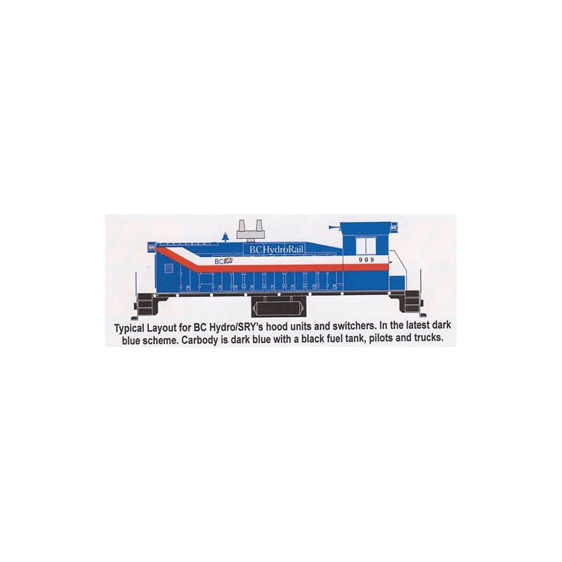 HIGHBALL L-250  BRITISH COLUMBIA HYDRO DIESEL LOCOMOTIVE - HO SCALE