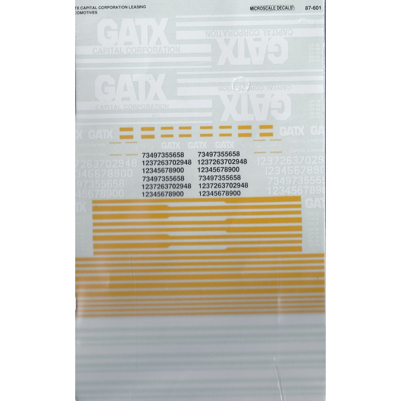 MICROSCALE DECAL 87-601 - GATX CAPITAL DIESEL LOCOMOTIVES