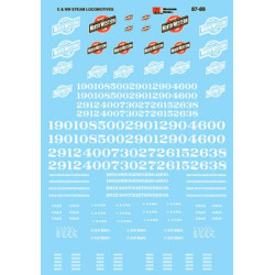 MICROSCALE DECAL 87-89 - CHICAGO & NORTHWESTERN STEAM LOCOMOTIVES