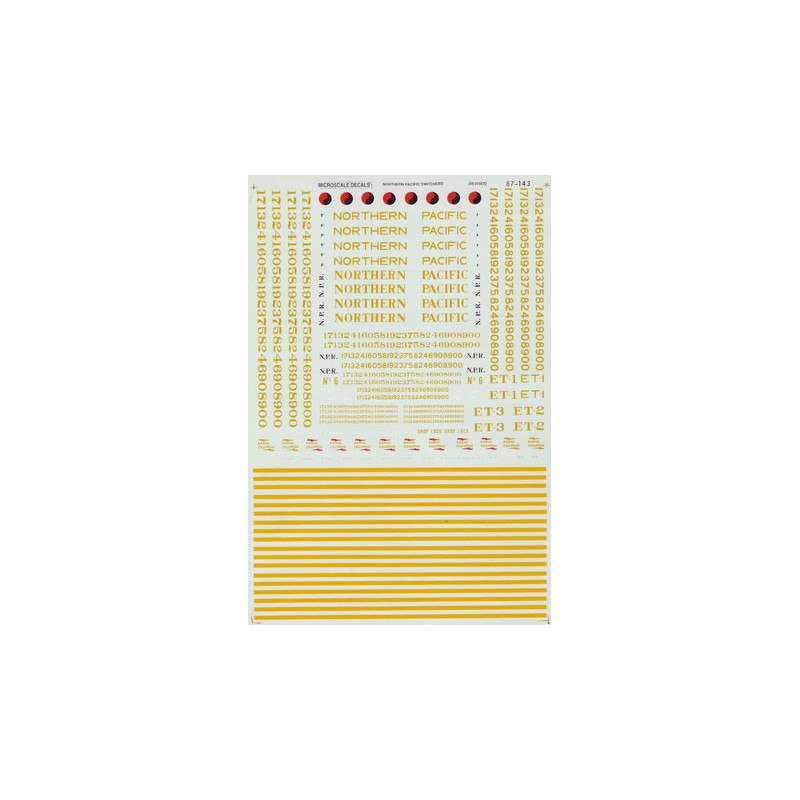 MICROSCALE DECAL 87-143 - NORTHERN PACIFIC DIESEL SWITCHERS