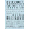 MICROSCALE DECAL 90062 - SOUTHERN PACIFIC EXTENDED ROMAN ALPHABET - BLACK