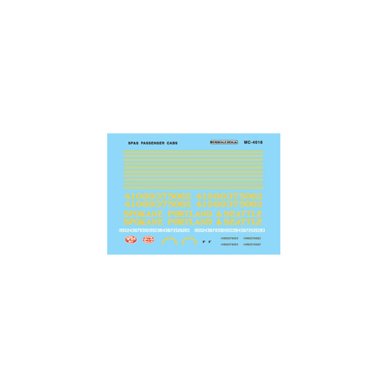 MICROSCALE DECAL MC-4016 - SPOKANE PORTLAND & SEATTLE DIESEL CAB UNITS