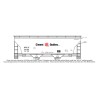 HIGHBALL F-167 CIMENT QUÉBEC 2 BAY COVERED HOPPER - HO SCALE
