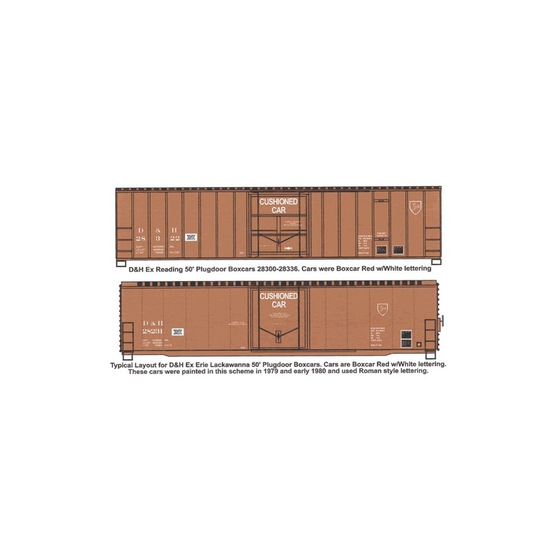 HIGHBALL F-196 DELAWARE & HUDSON 50' BOXCARS - HO SCALE