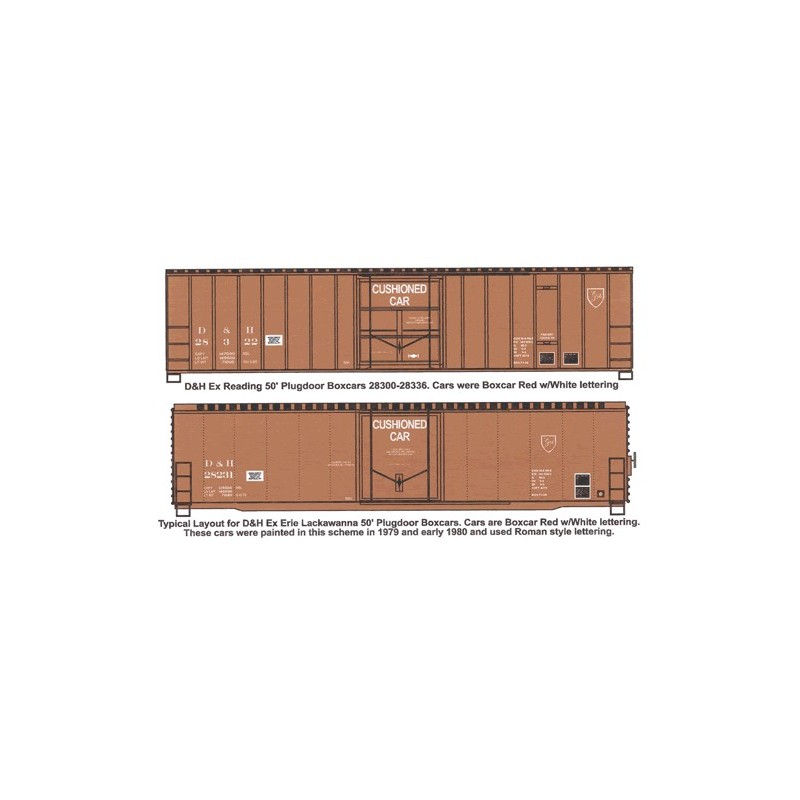 HIGHBALL F-196 DELAWARE & HUDSON 50' BOXCARS - HO SCALE