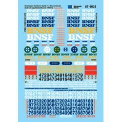 MICROSCALE DECAL 87-1035 - BURLINGTON NORTHERN SANTA FE DIESEL LOCOMOTIVES