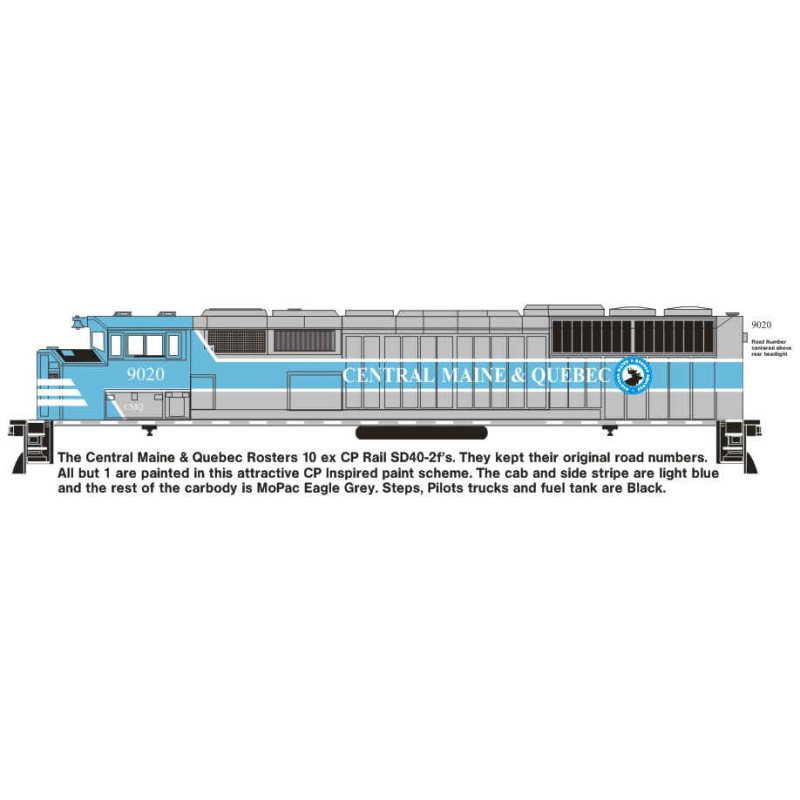 HIGHBALL L-294 CENTRAL MAINE & QUEBEC DIESEL SD40-2F LOCOMOTIVES