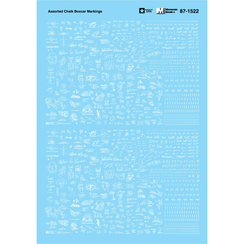 MICROSCALE DECAL 87-1522 - ASSORTED CHALK BOXCAR MARKINGS