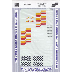 MICROSCALE DECAL 87-398 - SEABOARD SYSTEM DIESEL LOCOMOTIVES