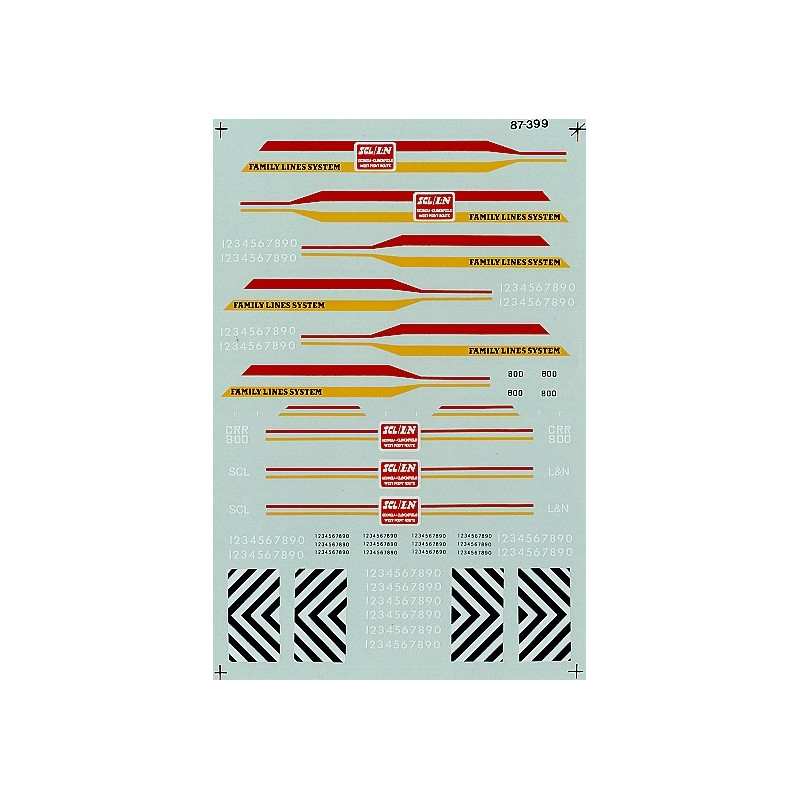 MICROSCALE DECAL 87-399 - FAMILY LINES F3 & SWITCHER DIESEL LOCOMOTIVES