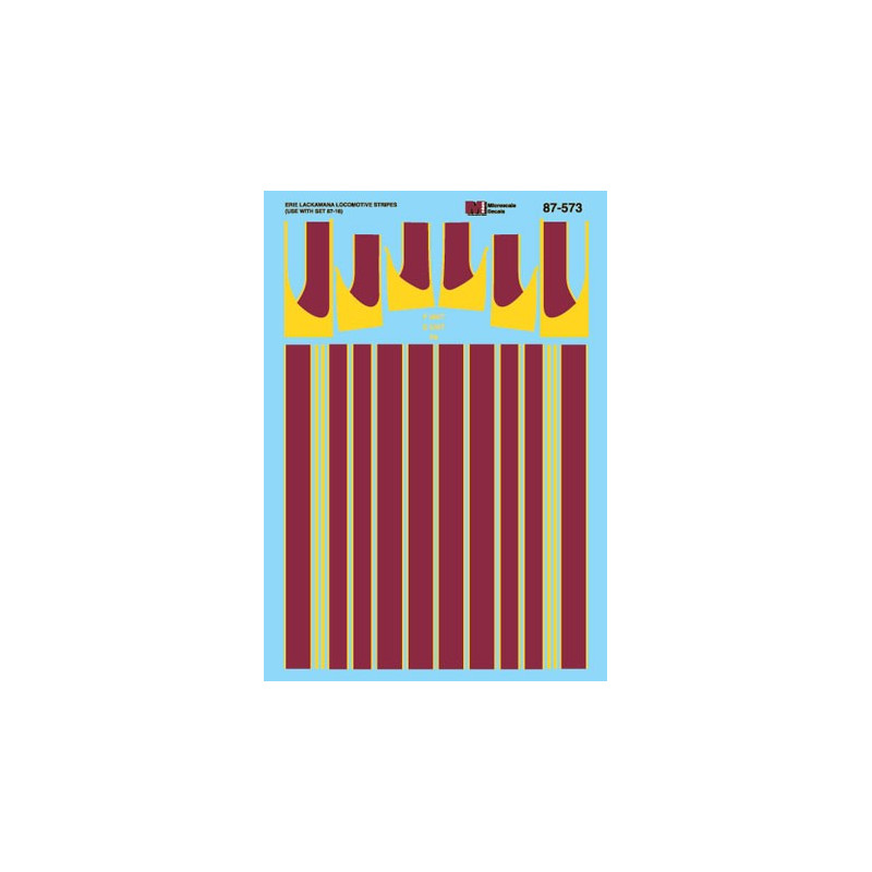 MICROSCALE DECAL 87-573 - ERIE LACKAWANNA E, F & PA DIESEL LOCOMOTIVE STRIPES