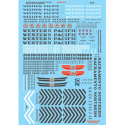 MICROSCALE DECAL 87-26 - WESTERN PACIFIC DIESEL LOCOMOTIVES