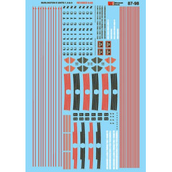 MICROSCALE DECAL 87-98 - CB&Q E UNIT DIESEL LOCOMOTIVES