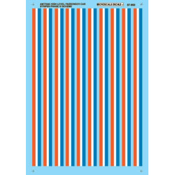 MICROSCALE DECAL 87-950 - AMTRAK HIGH LEVEL PASSENGER STRIPES - PHASE III SCHEME