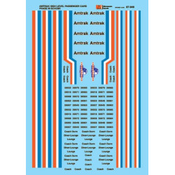 MICROSCALE DECAL 87-949 - AMTRAK HIGH LEVEL PASSENGER CARS