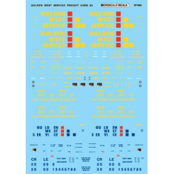 MICROSCALE DECAL 87-694 - GOLDEN WEST SERVICE FREIGHT CARS