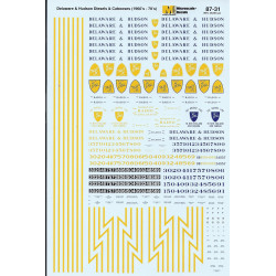 MICROSCALE DECAL 87-31 - DELAWARE & HUDSON DIESEL LOCOMOTIVES & CABOOSES